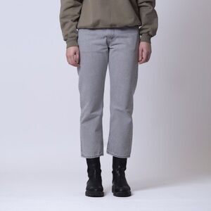 NWT Orslow Japan Women 105 90s Black Bleach Grey Cropped Jean Denim 00 28”x24.5”